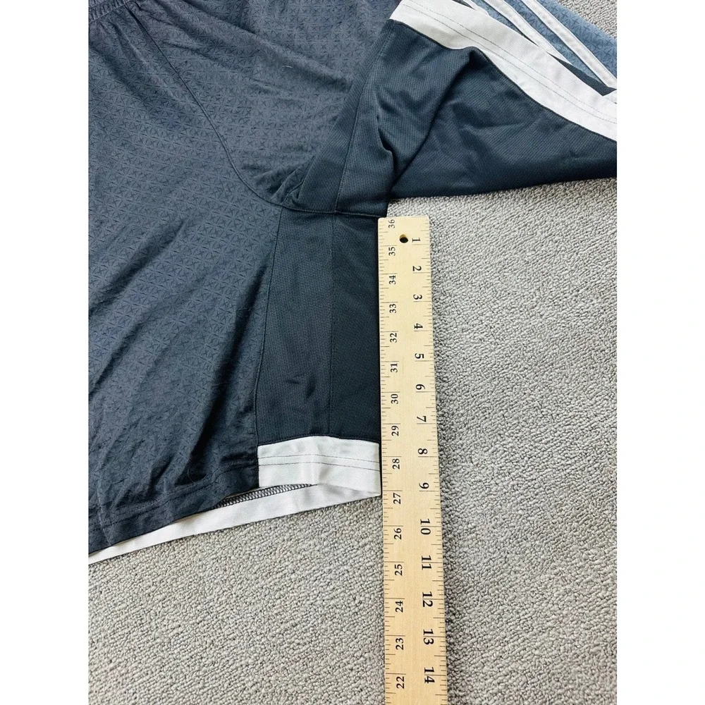 Adidas Shorts Men XL Black White Striped Athletic Mesh Gym Basketball P10855 - Picture 8 of 10